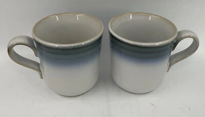 Juego de tazas de gres Noritake hechicero café 1991 azul ombre 3,75" repuesto Foto 1 de 4