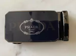 Beautiful Prada Belt Black Silver Belt Buckle Only - Picture 1 of 2