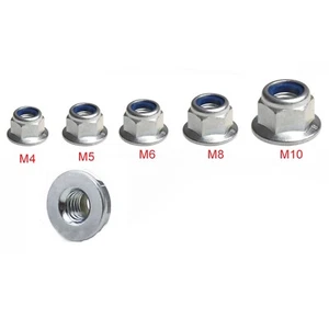 Flange Nuts A2 Stainless Steel, Flanged Insert Nylon Locking Nut M4 M5 M6 M8 M10 - Picture 1 of 4