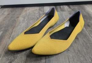 Ballerine nuove senza scatola Rothy’s The Point maglia gialla punta slip on donna 9 lavabili - Foto 1 di 5