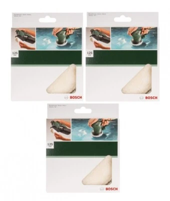 Bosch 3x Polierscheibe Polierfilz Lammwollhaube 125 mm für Exzenterschleifer - Bild 1 von 2
