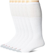 Hanes Men's Over the Calf Tube Socks, 10-13, White, 6-Pack