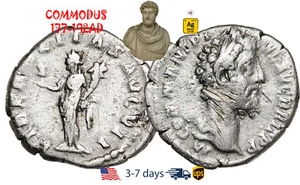 Ancient Roman Empire Coin Silver Denarius COMMODUS 177 - 192 AD Authentic #19131 - Picture 1 of 3