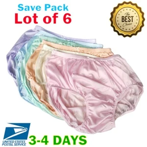 6x Lingerie Soft Nylon Full Brief Panties Women Underwear Size XL VTG Granny New - Picture 1 of 10