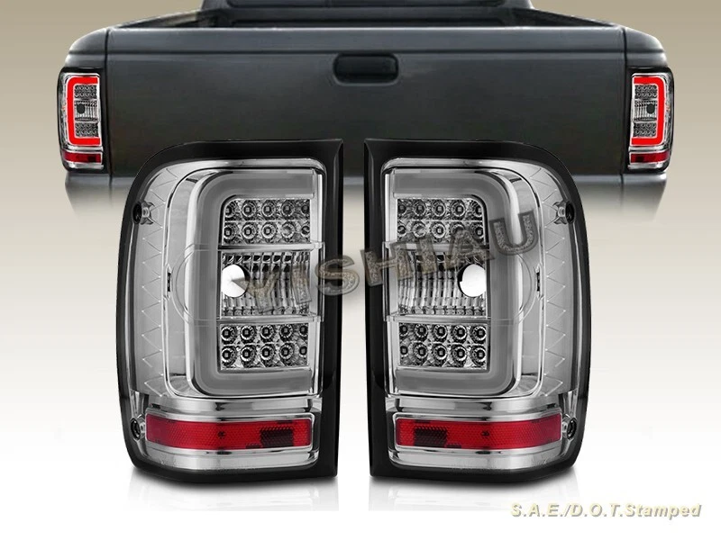 2001-2011 FORD RANGER C-BAR LED TAIL LIGHTS LEFT RIGHT LAMPS ASSEMBLY CHROME - Image 1 of 4