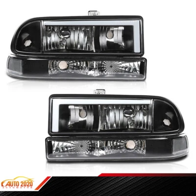 LED Black Housing White Corner Headlight Lamp Fit For 98-05 Chevy Blazer S10 Foto 1 de 4
