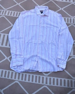 Kenzo Homme Shirt Mens Size 45 Shirt 18 (L) White And Pink Long Sleeve Comfort - Picture 1 of 3