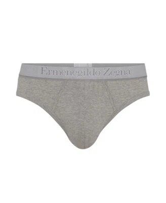 Ermenegildo Zegna Men's Stretch Cotton Midi Briefs (S) W30"-32" in Grey BNWOB — 第 1/4 张图片