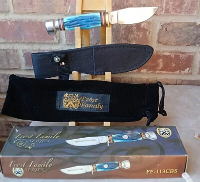Cuchillo de hoja fija Frost Family con funda de nailon negro nuevo en caja Foto 1 de 4