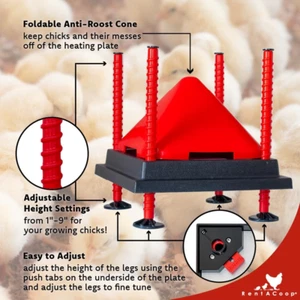 Chick Brooder Heating Plate and Anti-Roost Cone Set - Brooder Heating Plate W... - Picture 1 of 12
