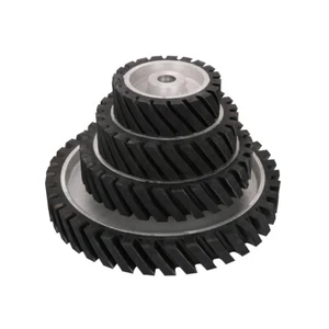 Rubber Serrated Abrasive Wheel Belt Sander Stainless Steel Grinder Aluminum core - Picture 1 of 15