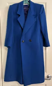 Women's Donnybrook Royal Blue Wool Coat Size 6P Very Good Pre Owned (E71B)) - Picture 1 of 14