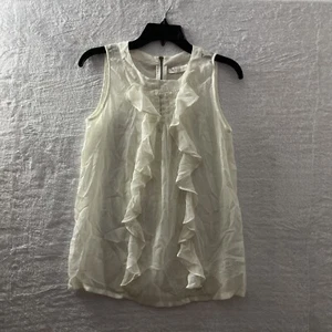 Duro Olowu Blouse Top Womans Small Sheer Beige Back Zip Polyester - Picture 1 of 10