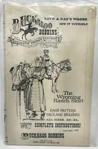 Buckaroo Bobbins autentici modelli western, gonna ranch Wyoming, XS-XL NON TAGLIATA - Foto 1 di 2