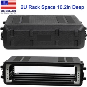 2U Rack Case Dust-Proof Watertight Shallow 10.2" Depth 19" Rackmount Flight Case - Picture 1 of 7
