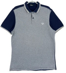 FRED PERRY Camisa Polo Casual Para Hombre De Manga Corta Azul Talla L - Imagen 1 de 8