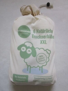 Aumondo green natürliche Trocknerbälle Wäschebälle XXL Schafwolle 6 Stück - Bild 1 von 2