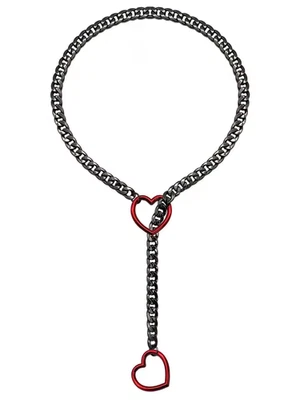 Heart O-Ring Slip Chain for Women Necklace Stainless Steel Cuban  - Image 1 of 4