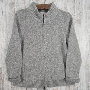 Cárdigan suéter de lana LL Bean Lambs para mujer XL gris cremallera completa cuello falso - Imagen 1 de 14