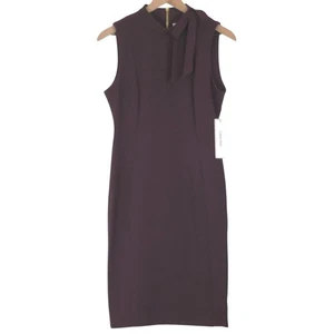 Neu mit Etikett Calvin Klein Midi-Etuikleid Gr. 8 aubergine ärmellos Cocktail zum Binden NEU - Bild 1 von 14
