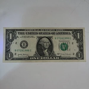 Birthday Note Date 07-28-1986 Fancy Serial Number 07281986 $1 July 28th 1986 - Picture 1 of 4