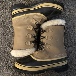 Sorel Men’s 10 Caribou Leather Waterproof Insulated Snow Winter Boot Tan Canada - Picture 1 of 24