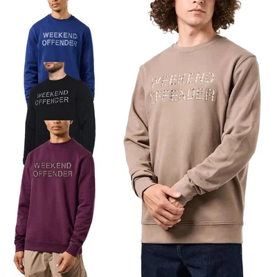 Weekend Offender Mens Sweatshirt Warwick Crew Neck Pullover Casual Cotton Jumper - Image 1 of 4