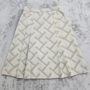 Vintage 70s Jantzen Skirt Womens S Beige Black Geometric Pleated A-Line Preppy - Picture 1 of 7