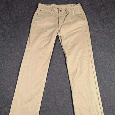 Jeans Levis 514 Para Hombre 30x32 Beige Pierna Recta Elastizados 5 Bolsillos Lavado Claro Caqui Foto 1 de 4