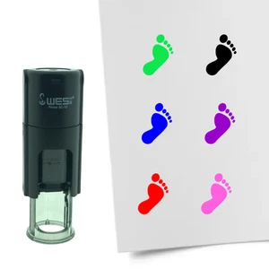 Stempel Voet 10mm - 6 kleuren - navulbaar - hobby en spaarkaarten - Afbeelding 1 van 8