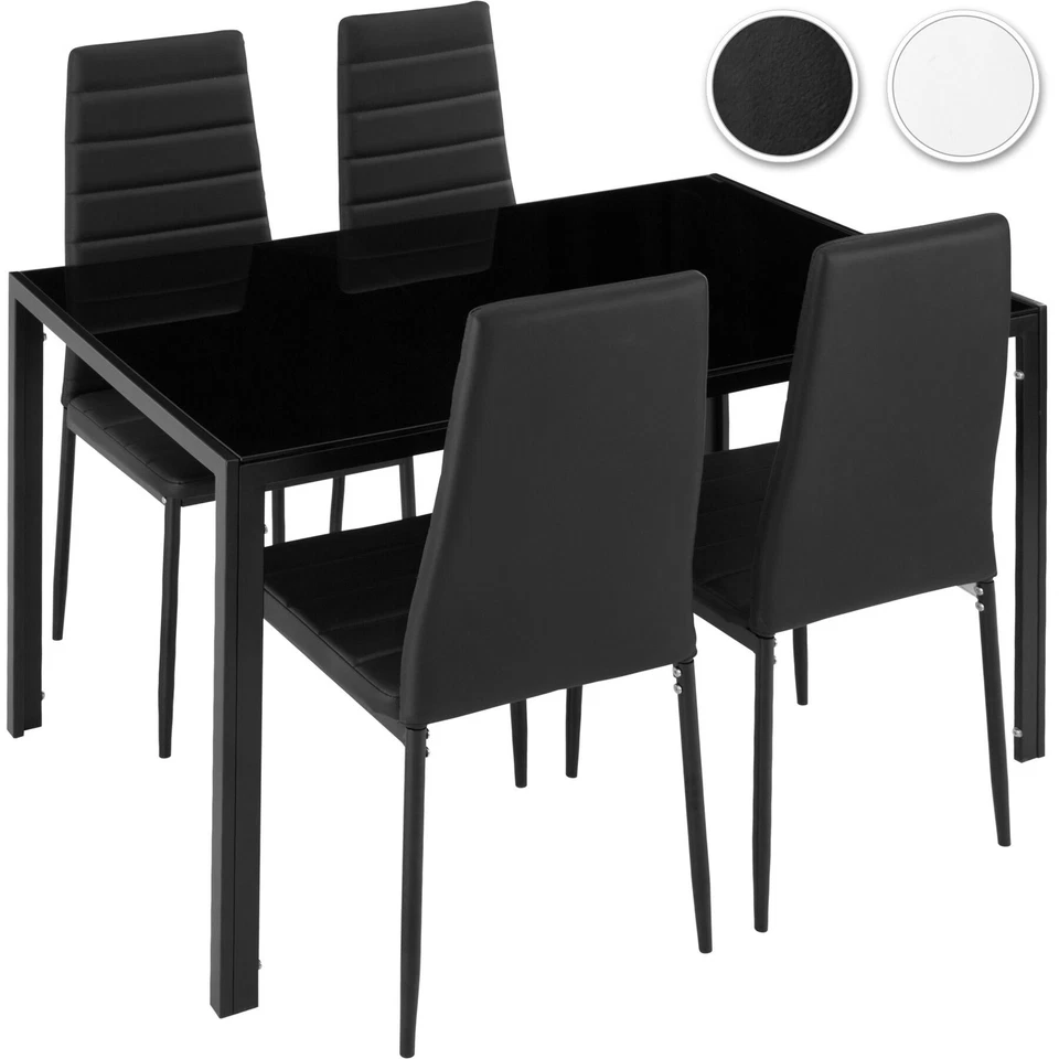 Salottino 4 sedie sala da pranzo tavolo da pranzo tavolo sedie set 4+1 imbottito - Immagine 1 di 1