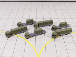 6x Military ARTICULATED CONTAINER Truck Airport GSE Vehicles 1:400 Scale Diorama - Picture 1 of 8
