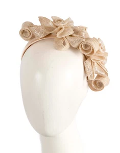 Exclusive champagne gold sinamay fascinator by Max Alexander 100% AU Seller - Picture 1 of 5