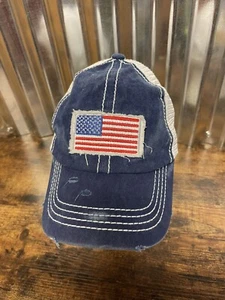 Baseballkappe amerikanische Flagge Netzrücken Unisex verstellbar Druckknopflasche - Bild 1 von 6
