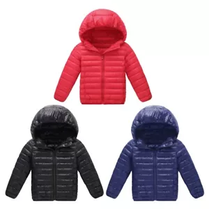 2-7T Toddlers Outwear Down Coat Winter Jacket Cotton Hooded Children Coat - Picture 1 of 15