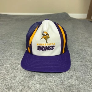 Vintage Minnesota Vikings Mens Hat Snapback White Purple Trucker New Era USA 80s - Picture 1 of 8