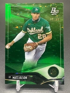 Matt Olson 2021 Bowman Platinum #88 Green Icy Foil /99 - Picture 1 of 2