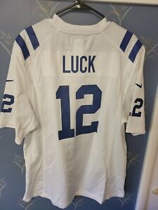 Nike NFL Indianapolis Colts Jersey White Andrew Luck #12 Mens Size Large