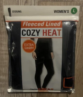 Leggings femininas 32 graus tamanho G forradas de lã calor aconchegante azul marinho - nova aberta Pkg. - Imagem 1 de 2