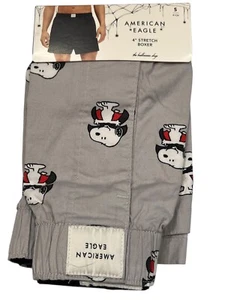NWT AMERICAN EAGLE Stretch Boxer Sz S-M-L-XL Gray Peanuts Snoopy Vampire #84 - Picture 1 of 9