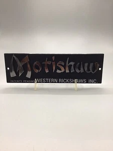 Vintage Western Rickshaws Motorcycle Plastic Nameplate  - Picture 1 of 1