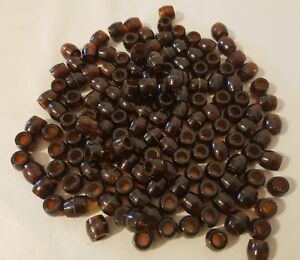 150 Marbella Brown Clear Plastic Acrylic Macrame Craft Beads 12mm 1/2" Barrel