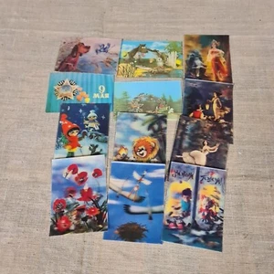 Soviet Vintage 3 D Stereo Lenticular Postcard Cartoon Hero.12 postcards. - Picture 1 of 16