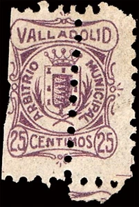 Valladolid - Viñetas - * S/Cat - "25cts. Valladolid Arbitrio Municipal" variedad - Imagen 1 de 1