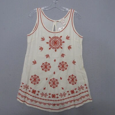 Camiseta sin mangas Sundance túnica pequeña Harissa bordada boho fluida playa nueva sin etiquetas Foto 1 de 4