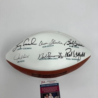 Miami Dolphins HOF Legends Signed Football Don Shula Larry Csonka JSA COA - Image 1 of 4