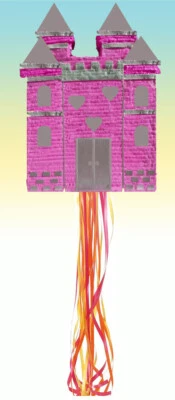  Princess Castle Piñata Pull string Hit Birthday including an optional stick - Image 1 of 4