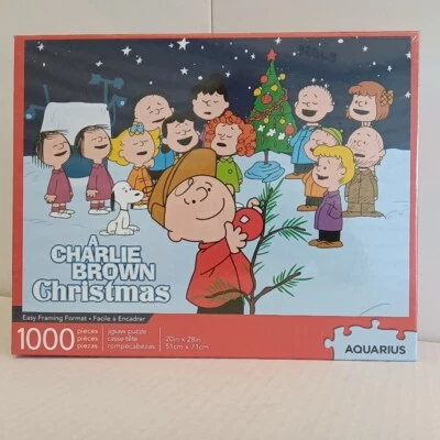 Aquarius Charlie Brown Christmas 1000 Pc Puzzle Schulz Peanuts Classic 1960s TV - Image 1 of 4