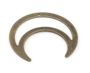 2 dijes conector de media luna latón antiguo chapado en bronce 42x39 mm 3103-335 - Imagen 1 de 2