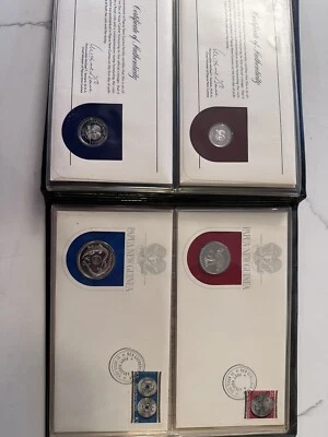 PAPUA NEW GUINEA 1975 6 Wildlife Animals Coin Proof Set + Commemorative Stamps - Image 1 of 4